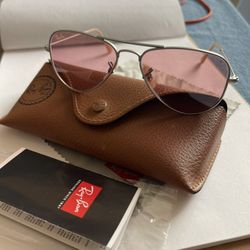 Sunglasses Ray Ban Aviator For Kids (pink) Original 