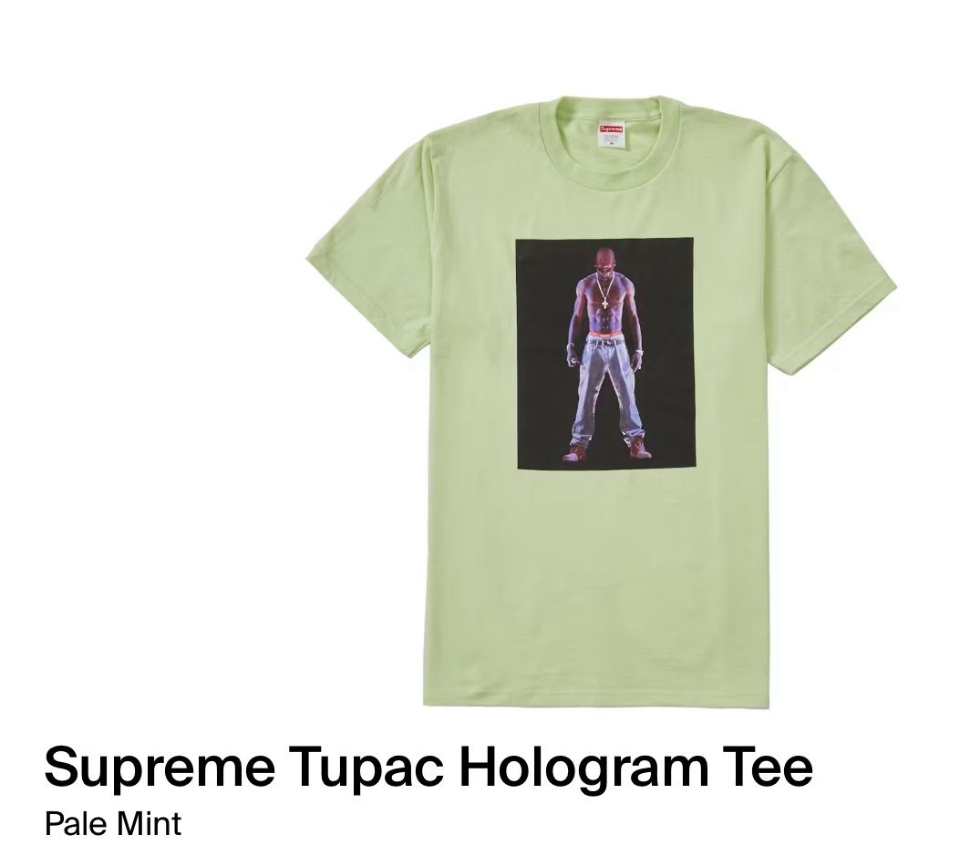 Supreme Tupac Hologram Box Tee | SS20 T-shirt | Mint | SIZE M