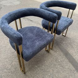 Blue And Gold Dining Chairs 