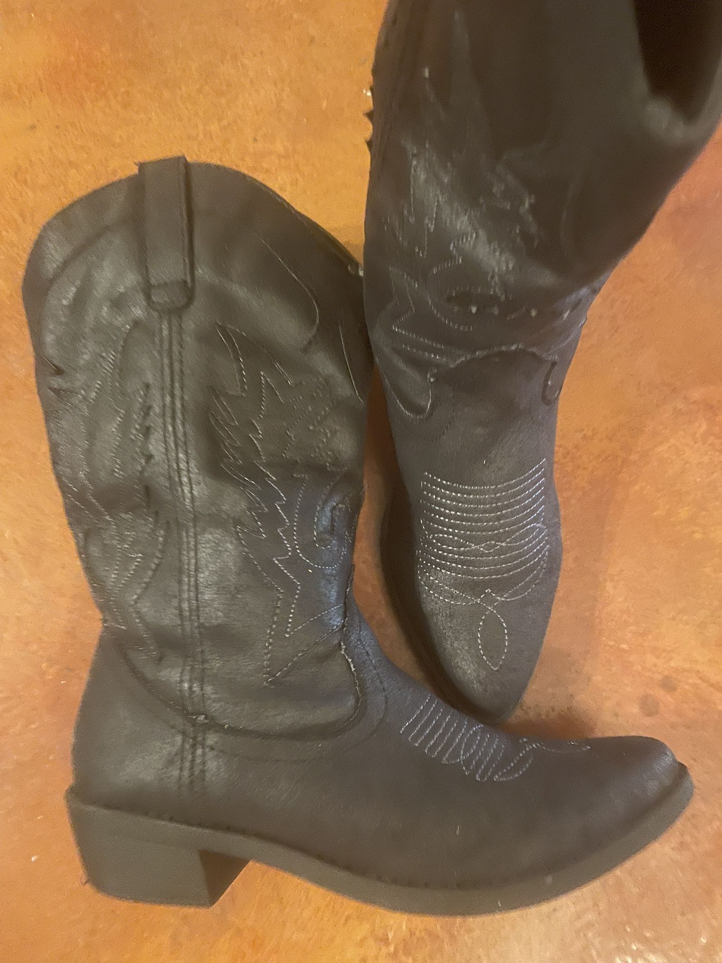 Black Flux Leather Western Boots