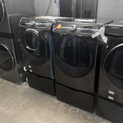 SAMSUNG FRONT LOAD WASHER AND GAS DRYER