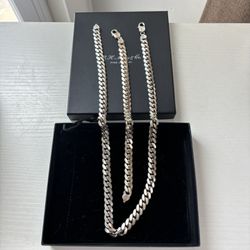 925 Silver Chain And Bracelet Combo