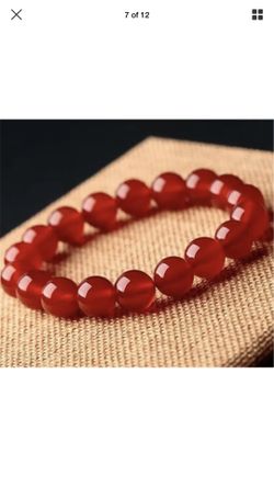 Red agate stretch bracelet