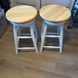 Wood barstools (set of 2)