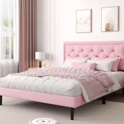 Twin size bed frame brand new inbox, pink color