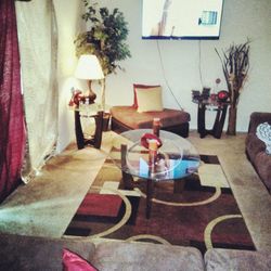 Three peace couch set three piece end tables and all decorations 700