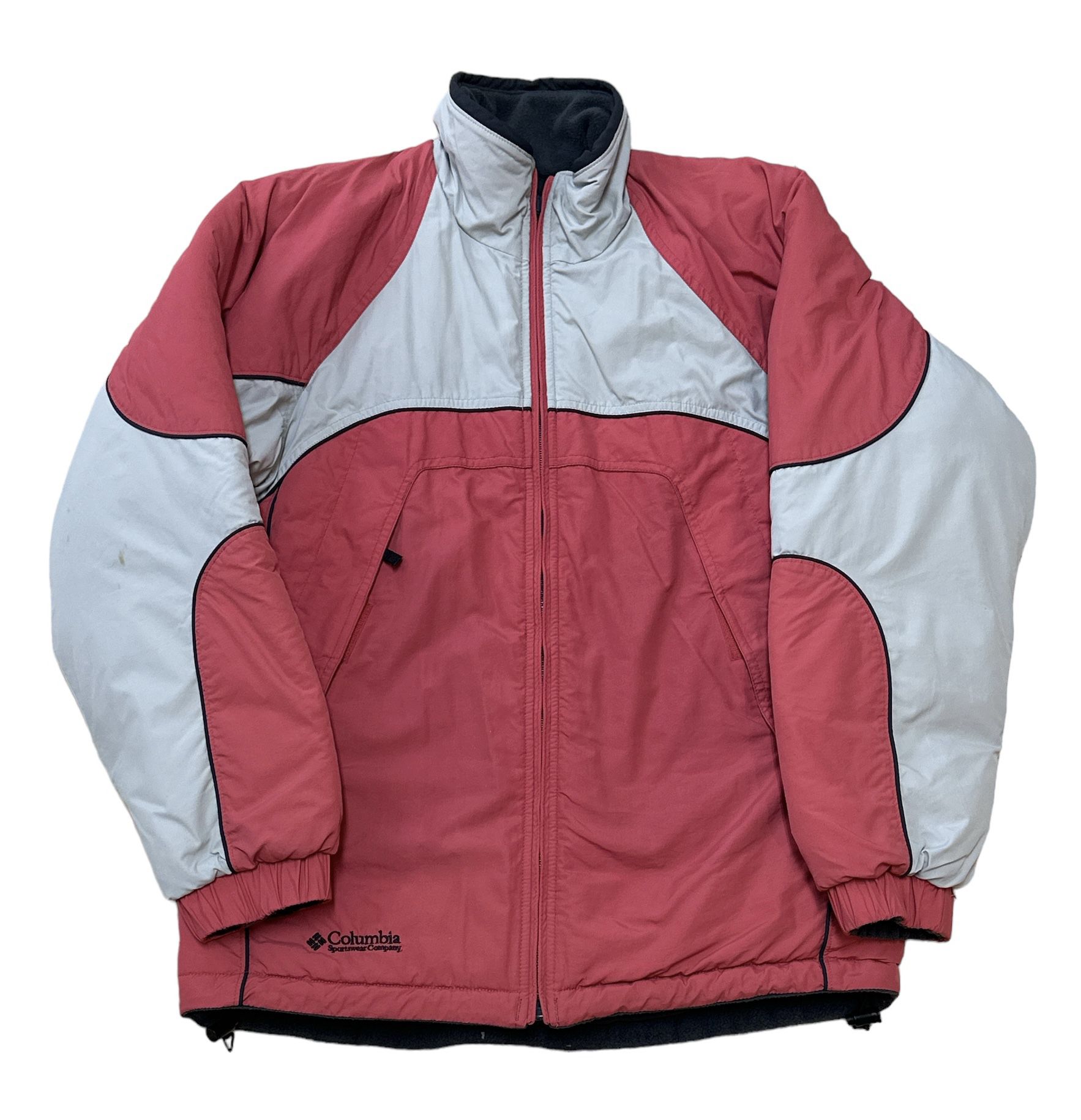Columbia Women’s Pink Gray Colorblock Puffer Jacket Size XL