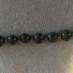 Green and Silver 6 Inch Bracelet 