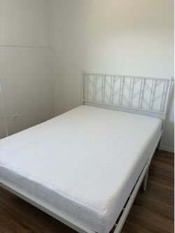 Full Size bed, frame and clothing rack bundle