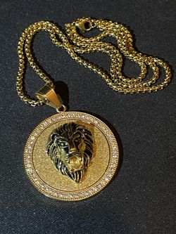 Lion pendant with chain included (READ DESCRIPTION)