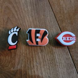 Lot Of 3 Cincinnati Sport Team Shoe Charms 
