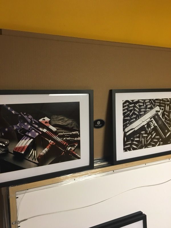 Guns art framed 14x18