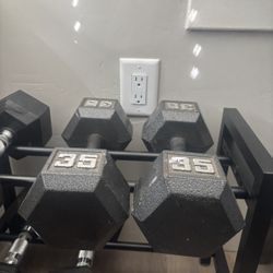 Fitness Gear Cast Hex Dumbbell- Pair 35LB