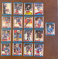1989-90 O-Pee-Chee New York Rangers Team Set Brian Leetch rookie card RC 17 Cards