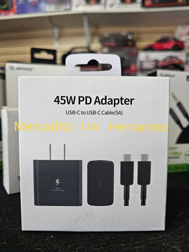45w Phone Charger Samsung Android Phones ⚡️SUPER FAST CHARGER⚡️NEW SUPER PRICE⚡️CABLE INCLUDED - IPHONE