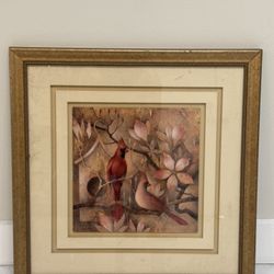 Framed Wall Art – Cardinal Birds Print (22x22)