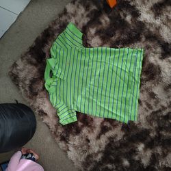 Green And Blue Striped Ralph Lauren Shirt