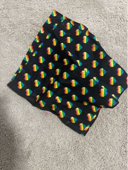 Rainbowa Pixel Heart Bandana Scarf
