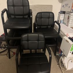 Six chairs leathers like new sturdy excellent condition Bearly used asking $200 OBO