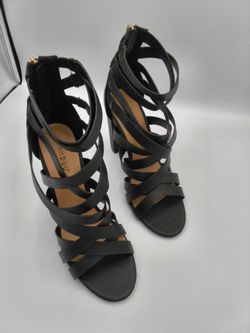 Black Toe-to-Ankle Strapped Pumps