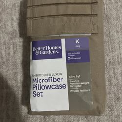 Better Homes Microfiber Pillowcase Set Beige 