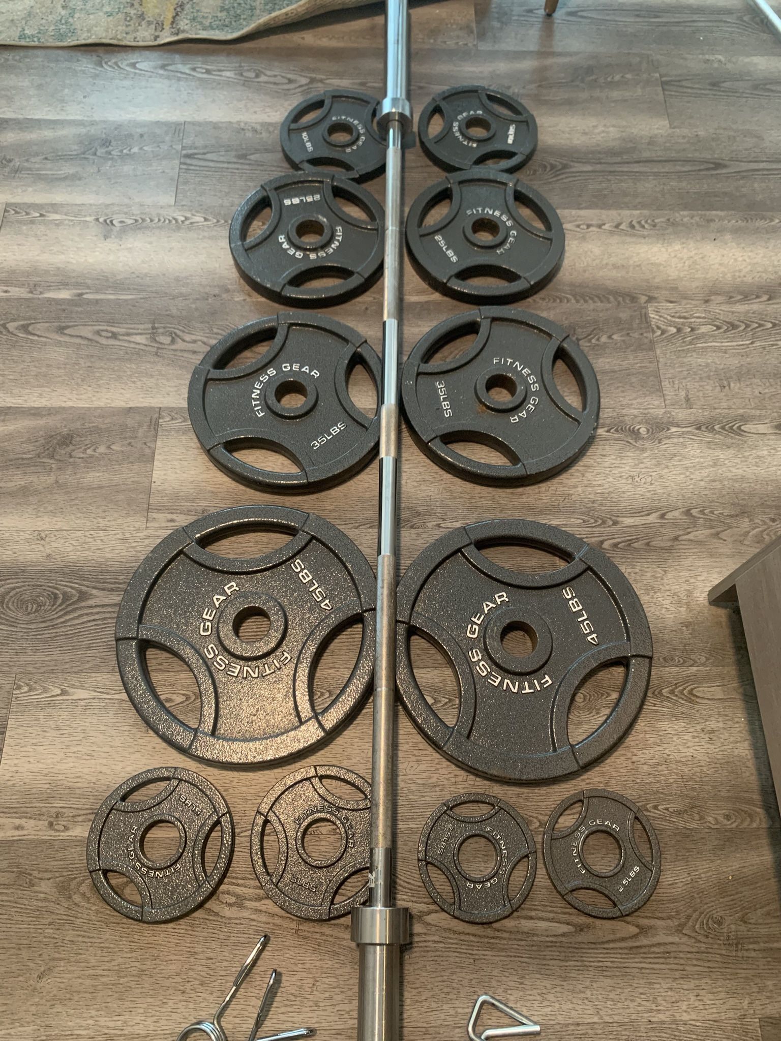 Fitness Gear Olympic Weights, Bar & Squat Rack