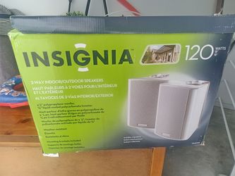 New in box ,,, 120 Watts ,, Insignia Inside Outside Speakers