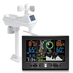 Urageuxy Wireless Weather Station Indoor Outdoor, Home Weather Stations with Rain Gauge,