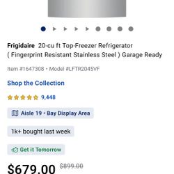 Frigidaire Refrigerator 
