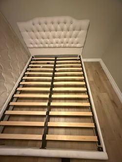 Queen frame and mattress and end table