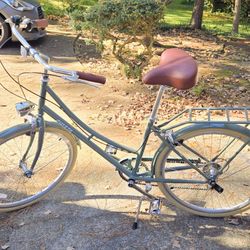 AVASTA 26" 6 Speed Hybrid Cruiser Beige Tires Bike-Astrid