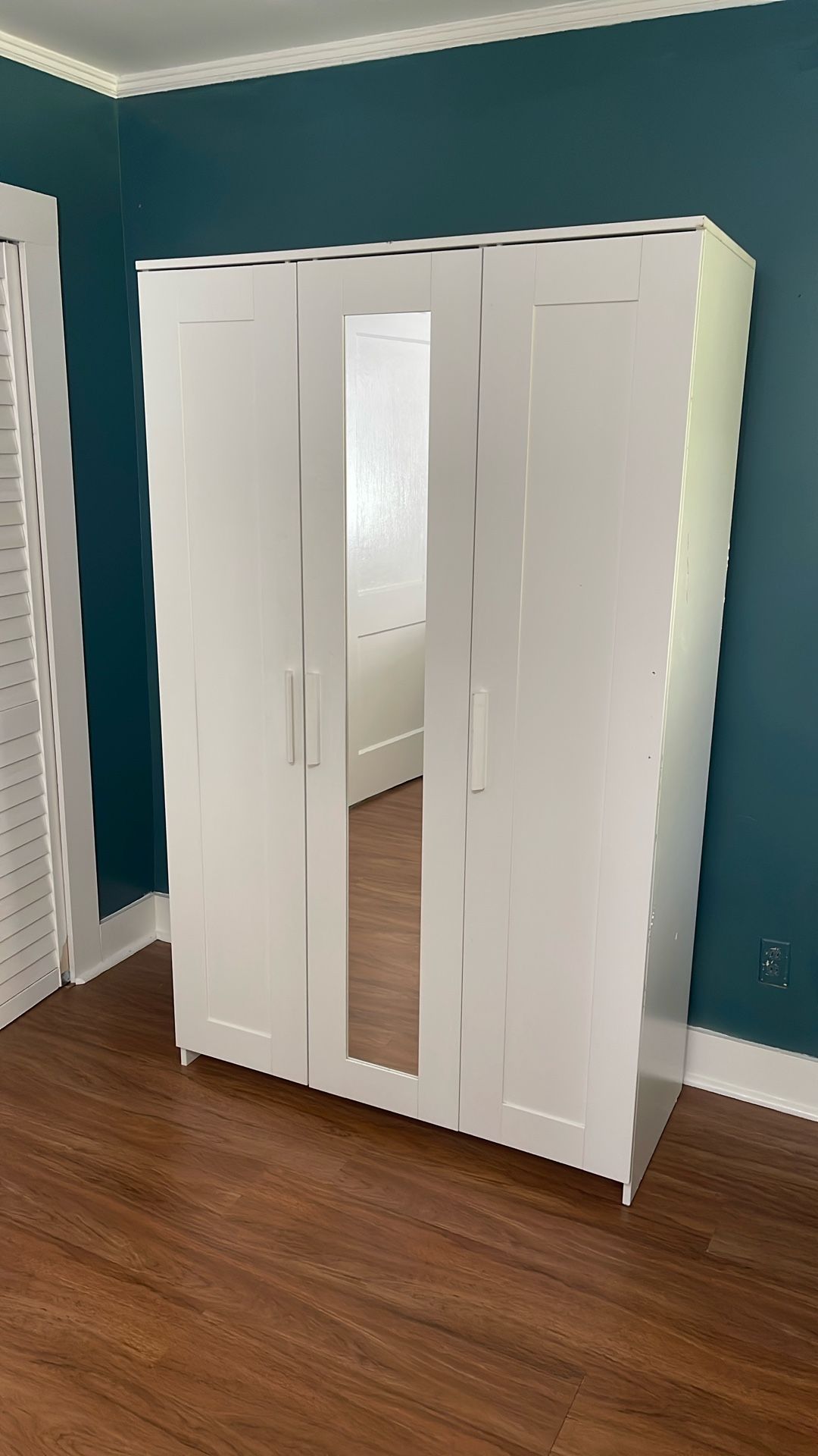 IKEA Wardrobe With 3 Doors And Mirror, White