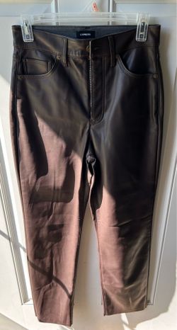 Express Straight Leg Faux Leather Pants in Dark Brown