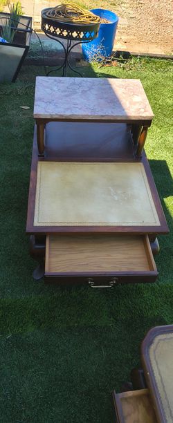 Antique coffee table with marble top