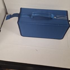 CD/DVD BLUE ZIPPERED CARRYING CASE/STORAGE BINDER HOLD 160 DISC'S 