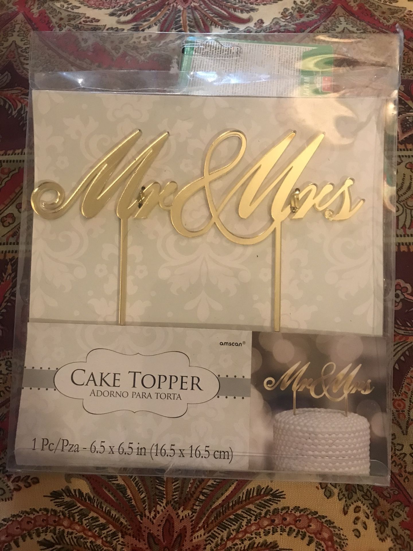 Two Brand New Gold Cake Toppers