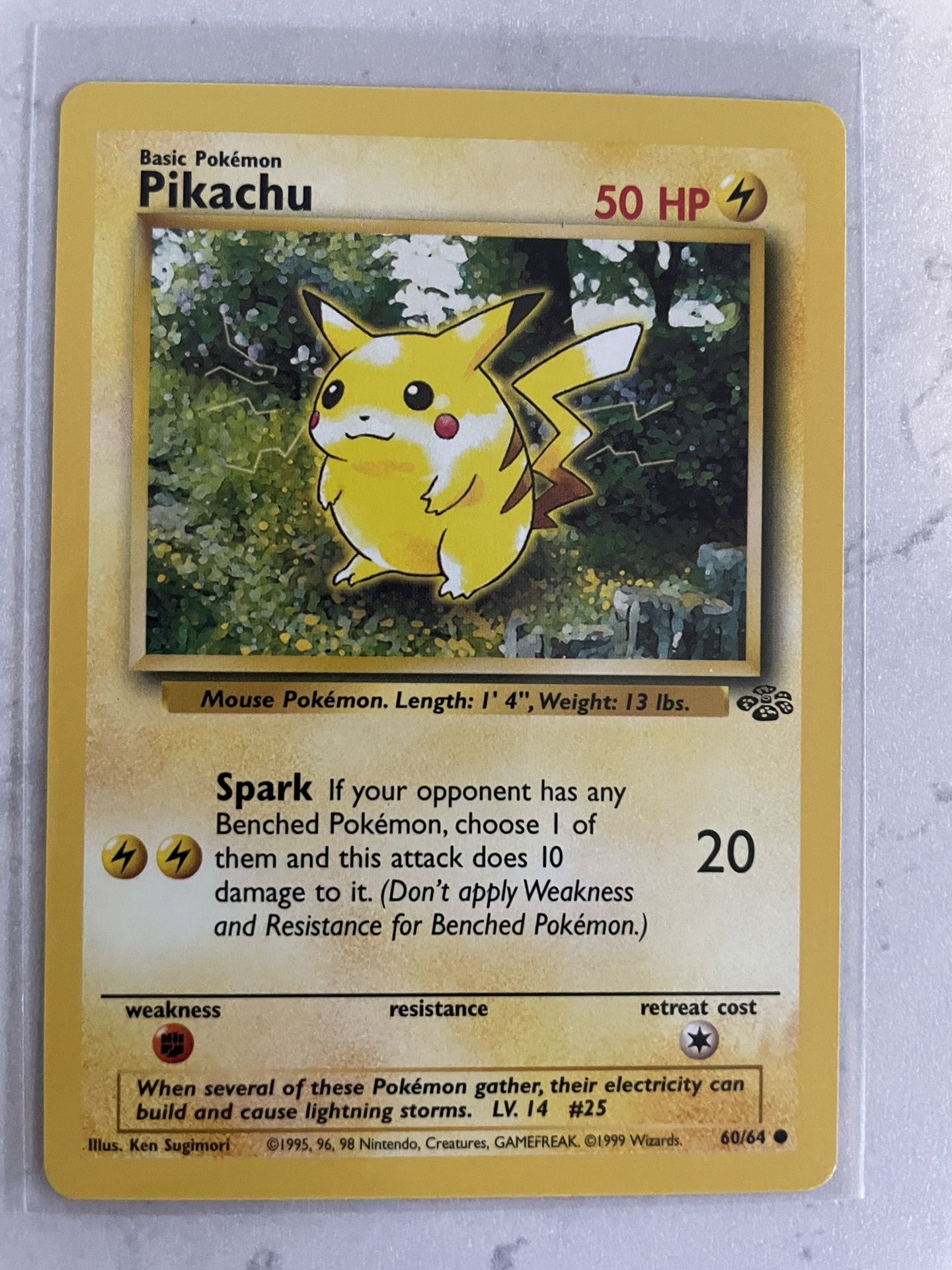 Pokémon 1999 Pikachu Jungle Unlimited 60/64 NM 