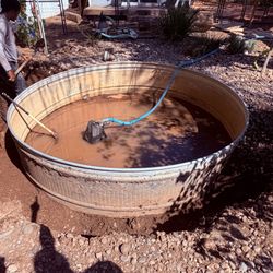 duck pond, stock tank, galvanized, water, livestock