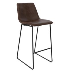 Bowden Upholstered Molded Barstool- Brown