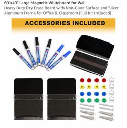 60x40 Large Magnetic Whiteboard for Wall New In Box