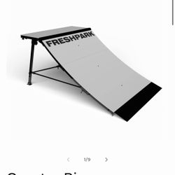 Fresh Park 1/4  Quarter Pipe With Coping Skate Launch Ramp