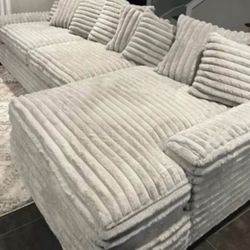 Brand New Super Plush Comfy Corduroy Sectional Set 