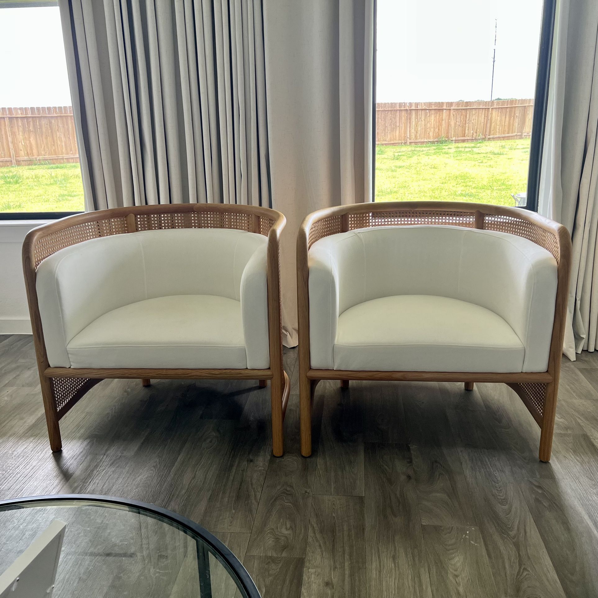Crate and barrel Fields Cain Back Chair x 2