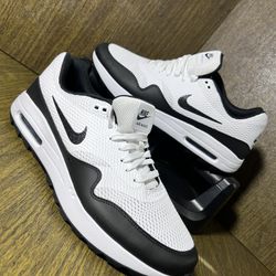 NIKE / Air Max 1 GOLF / PANDA shoes kicks / Men's 12 / Brand New w/o Box! / White & Black 