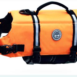 Sports Style Dog Life Vest, Dog Life Jacket for Swimming & Boating, Ripstop & Buoyancy for Puppy Doggy, Lifejacket with Handle, M, Bright Orange