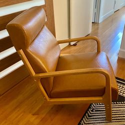 Brown Faux Leather Chair