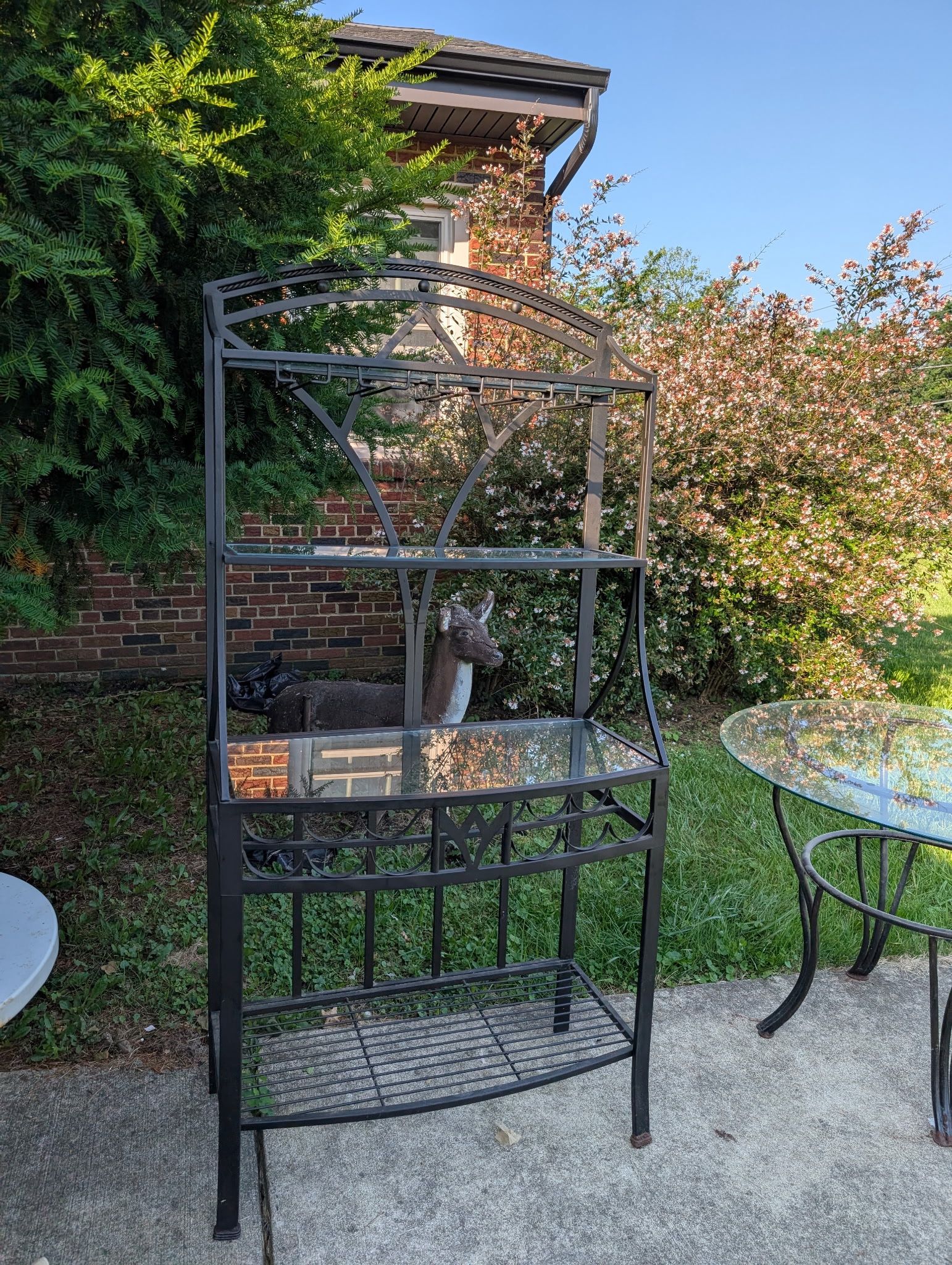 Bakers Rack, Table, Chairs