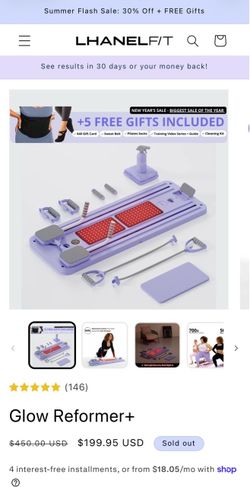 LhanelFit Glow Reformer+ Pilates Board
