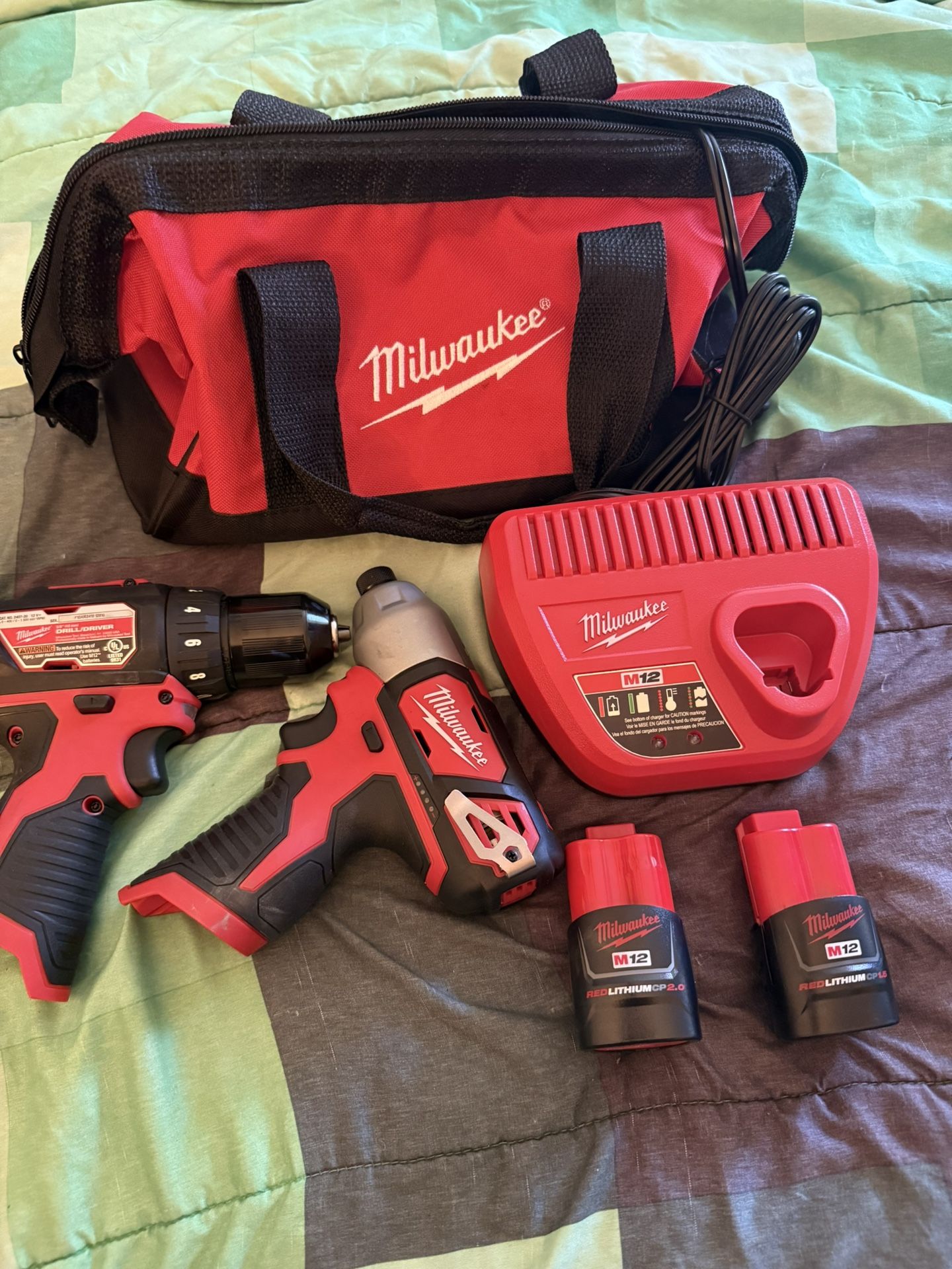 M12 Drill/Impact Combo Kit with battery and charger