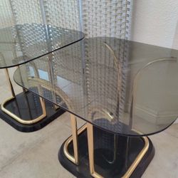 Pair Of Glass Top Stand Coffee Table
